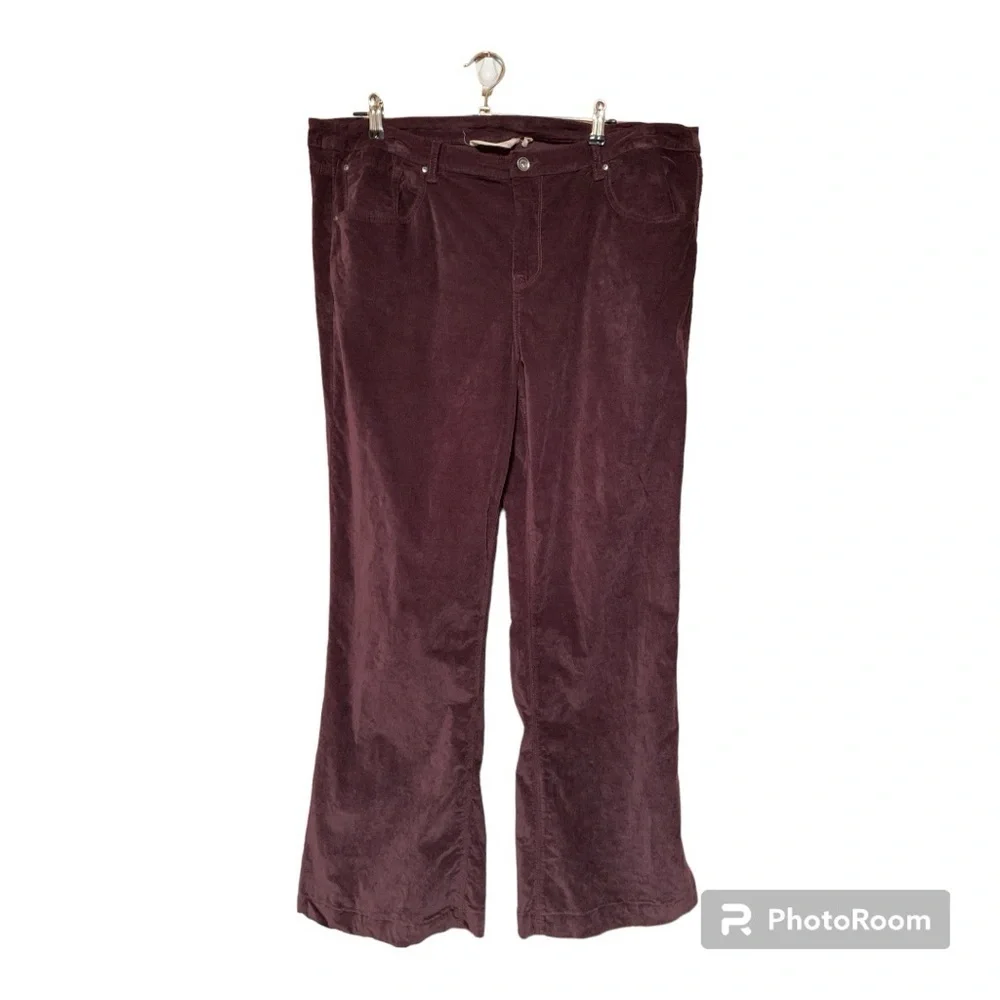 Soft Surroundings Velvet Straight Leg Pants Size 18T